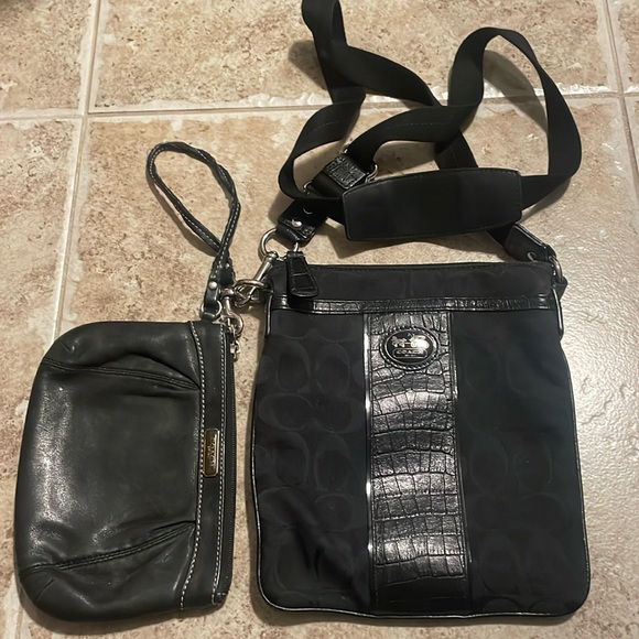 Coach Handbags - Black Coach Wristlet and Crossbody Bag